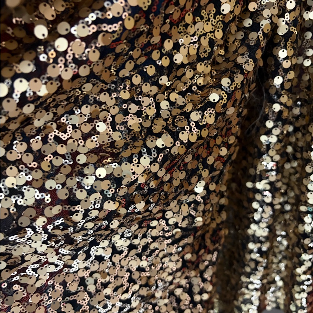 Gold Sequin Fabric Top - Sparkling Metallic